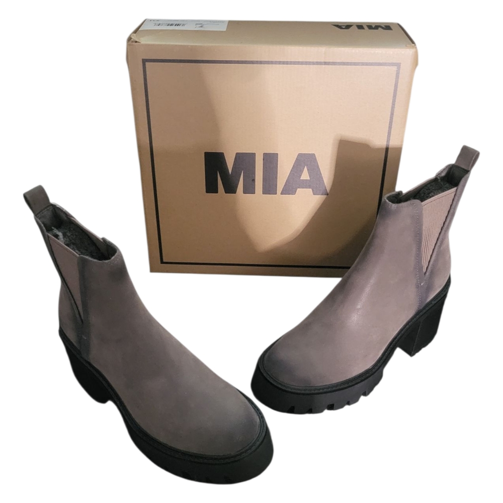 MIA Gray Ankle Booties with Elastic Panels
